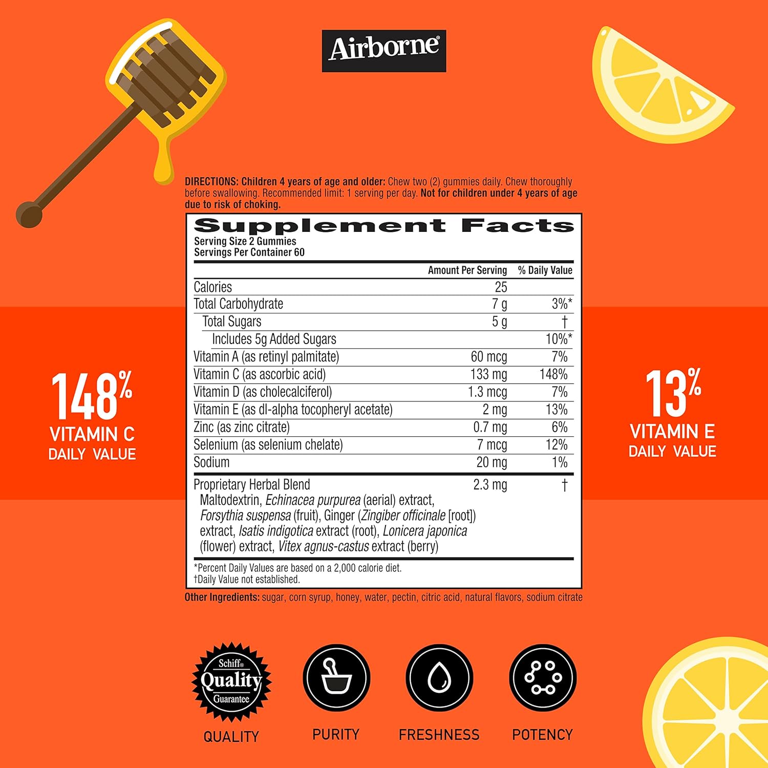 Kids Immune Support Gummies with Vitamin C & Zinc - 120 Count, Honey Lemon Flavor, Antioxidant-Rich Formula for Children's Health - Espot.com.au