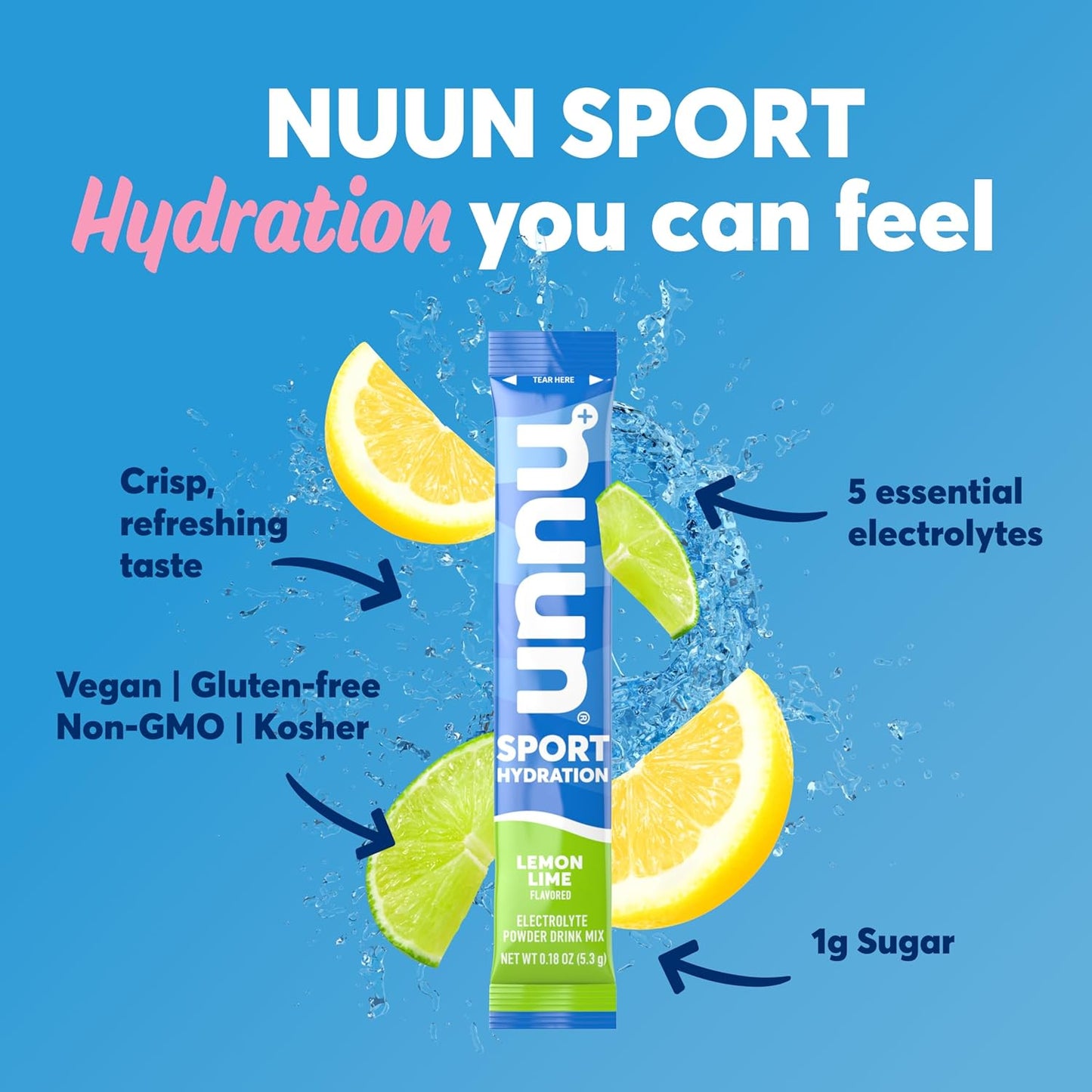 nuun-sport-lemon-lime-electrolyte-powder-packets---hydration-drink-mix-with-5-essential-electrolytes-magnesium-1g-sugar---non-gmo-vegan---16-packets-2
