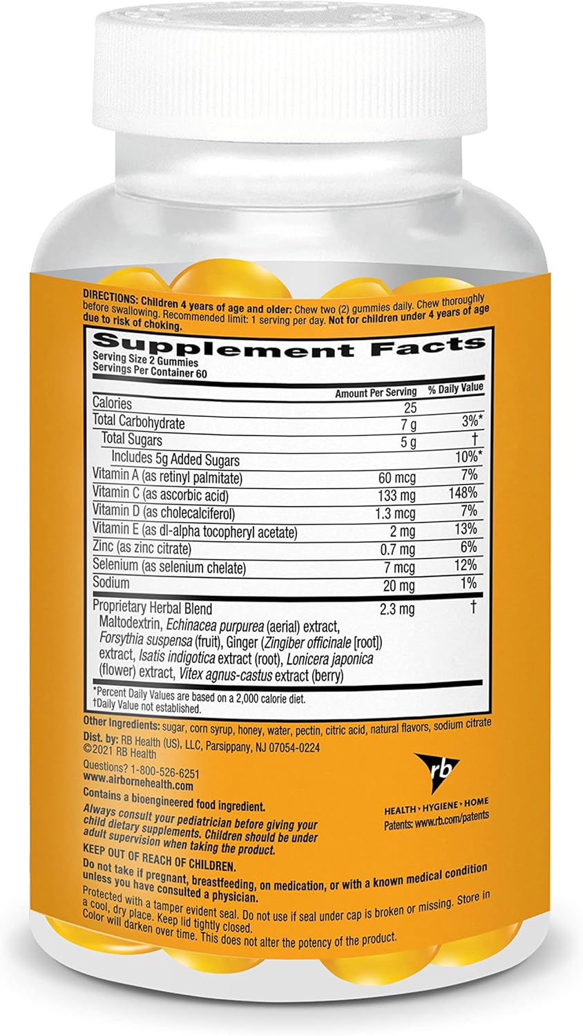 Kids Immune Support Gummies with Vitamin C & Zinc - 120 Count, Honey Lemon Flavor, Antioxidant-Rich Formula for Children's Health - Espot.com.au