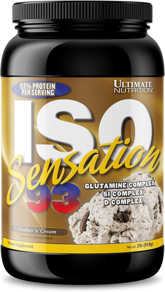 iso-sensation-93-whey-protein-isolate-powder-with-glutamine-colostrum---cookies-n-cream-flavor-for-recovery-immunity-support---2lbs-1