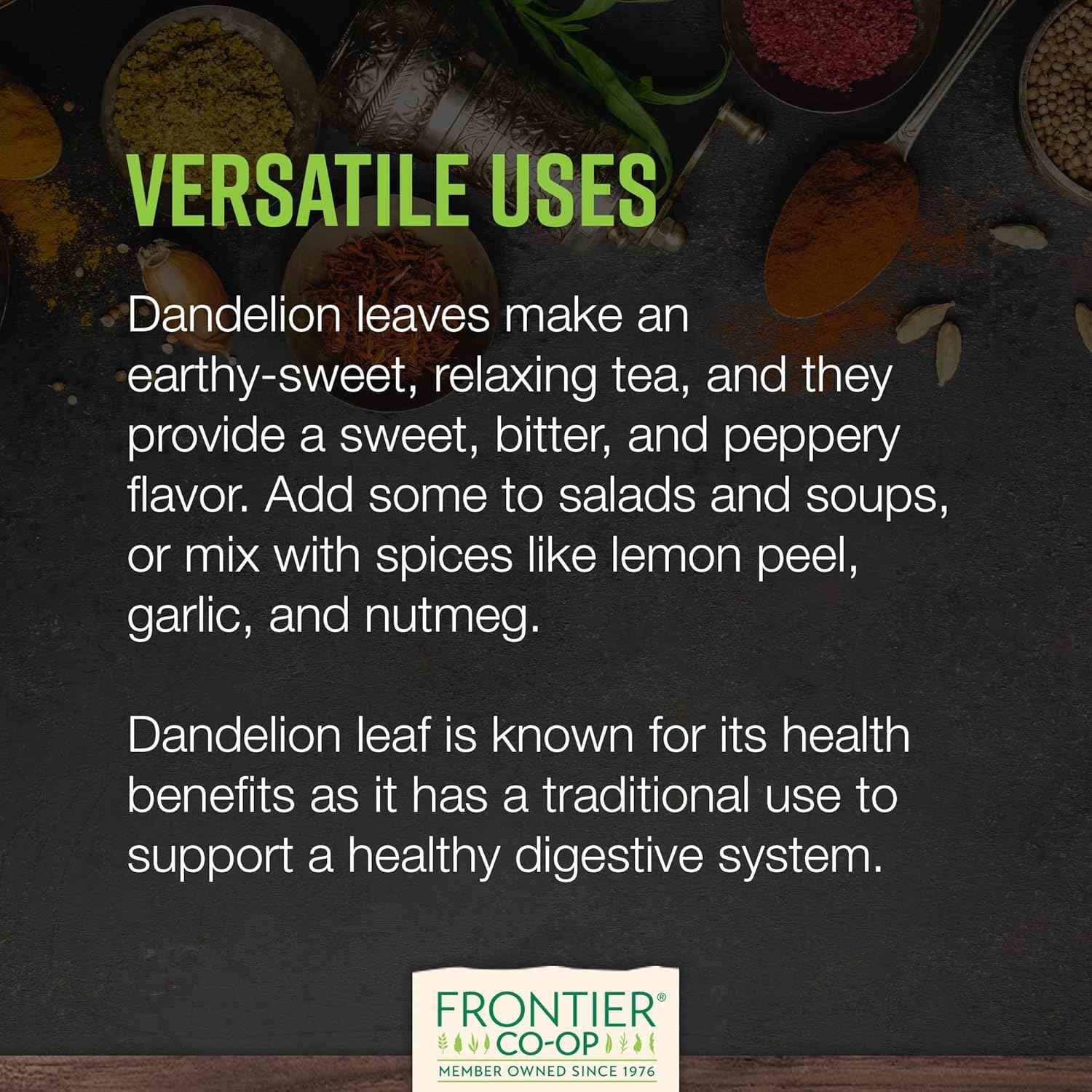 Organic Dried Dandelion Leaf 1lb - Cut & Sifted for Loose Tea, Caffeine-Free Coffee Alternative or Supplement Capsules