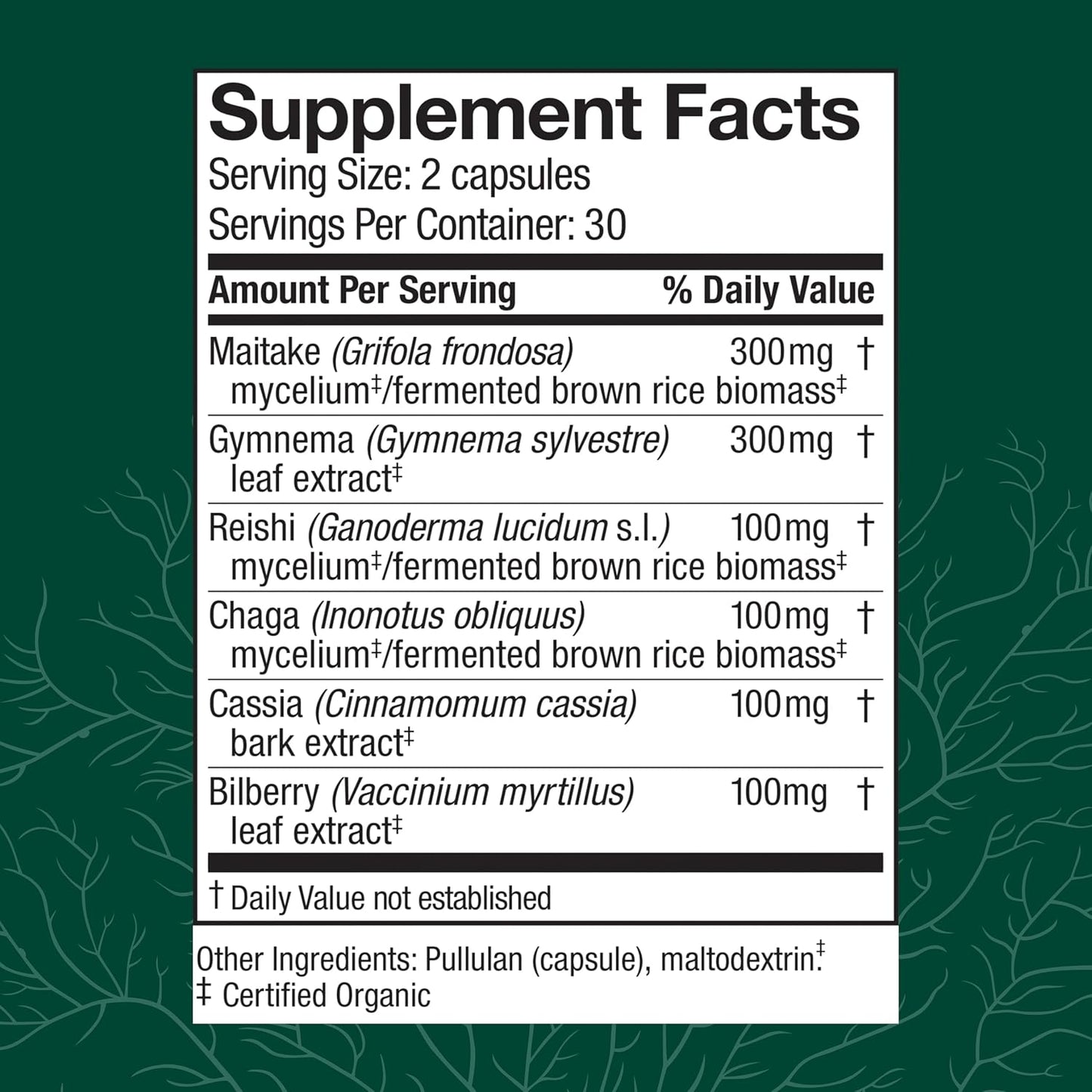 Organic MycoBotanicals Capsules - Immune Support Supplement with Chaga, Reishi, and Maitake - Mushroom Mycelium Blend for Wellness - 60 Capsules - Espot.com.au