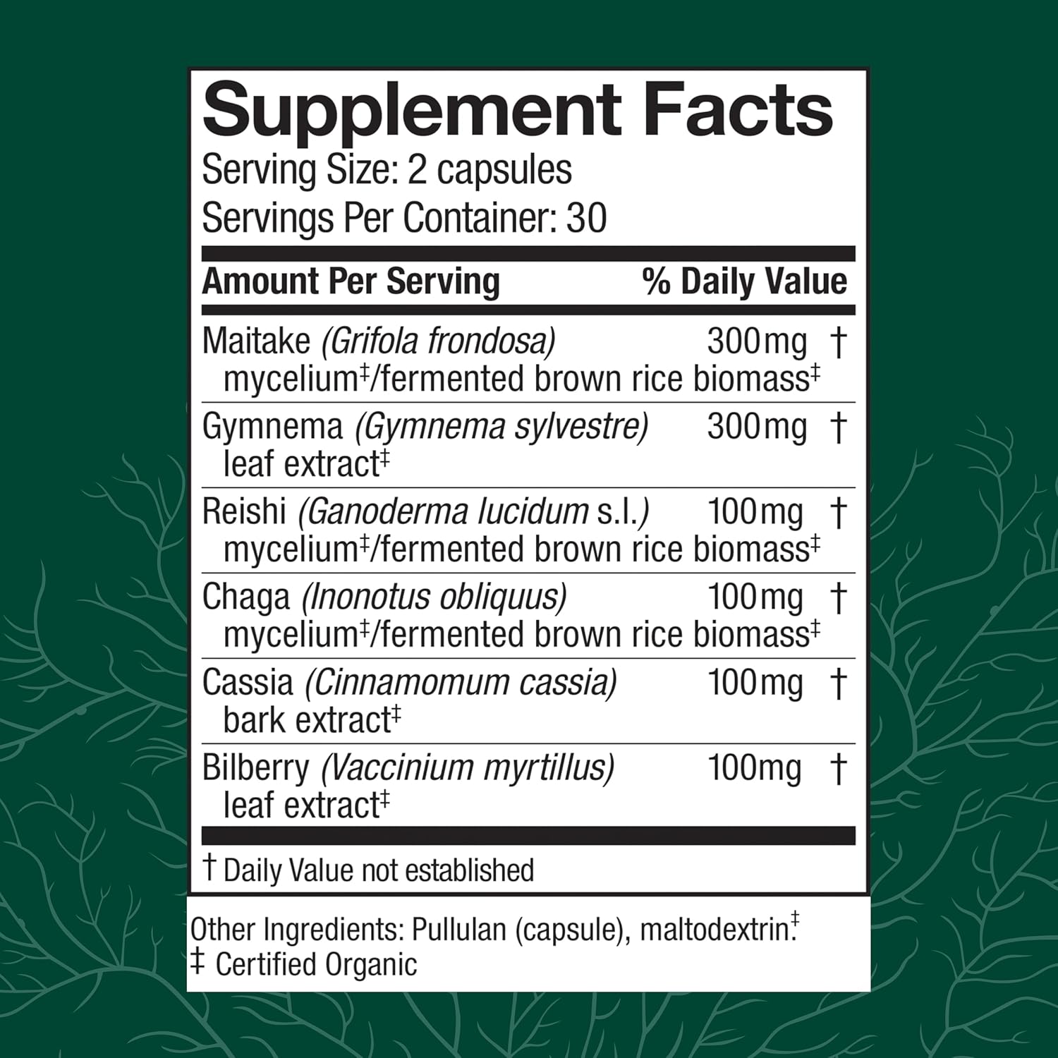 Organic MycoBotanicals Capsules - Immune Support Supplement with Chaga, Reishi, and Maitake - Mushroom Mycelium Blend for Wellness - 60 Capsules - Espot.com.au