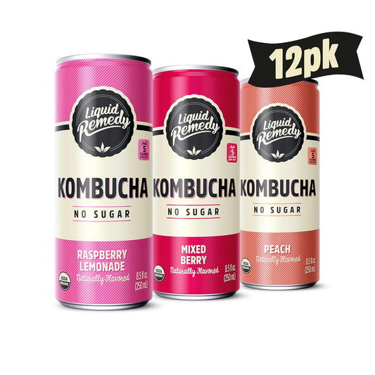 organic-sugar-free-kombucha-drink-variety-pack---12-pack-85-fl-oz-cans---low-calorie-probiotic-tea-alternative-for-gut-health---fruity-flavors-1