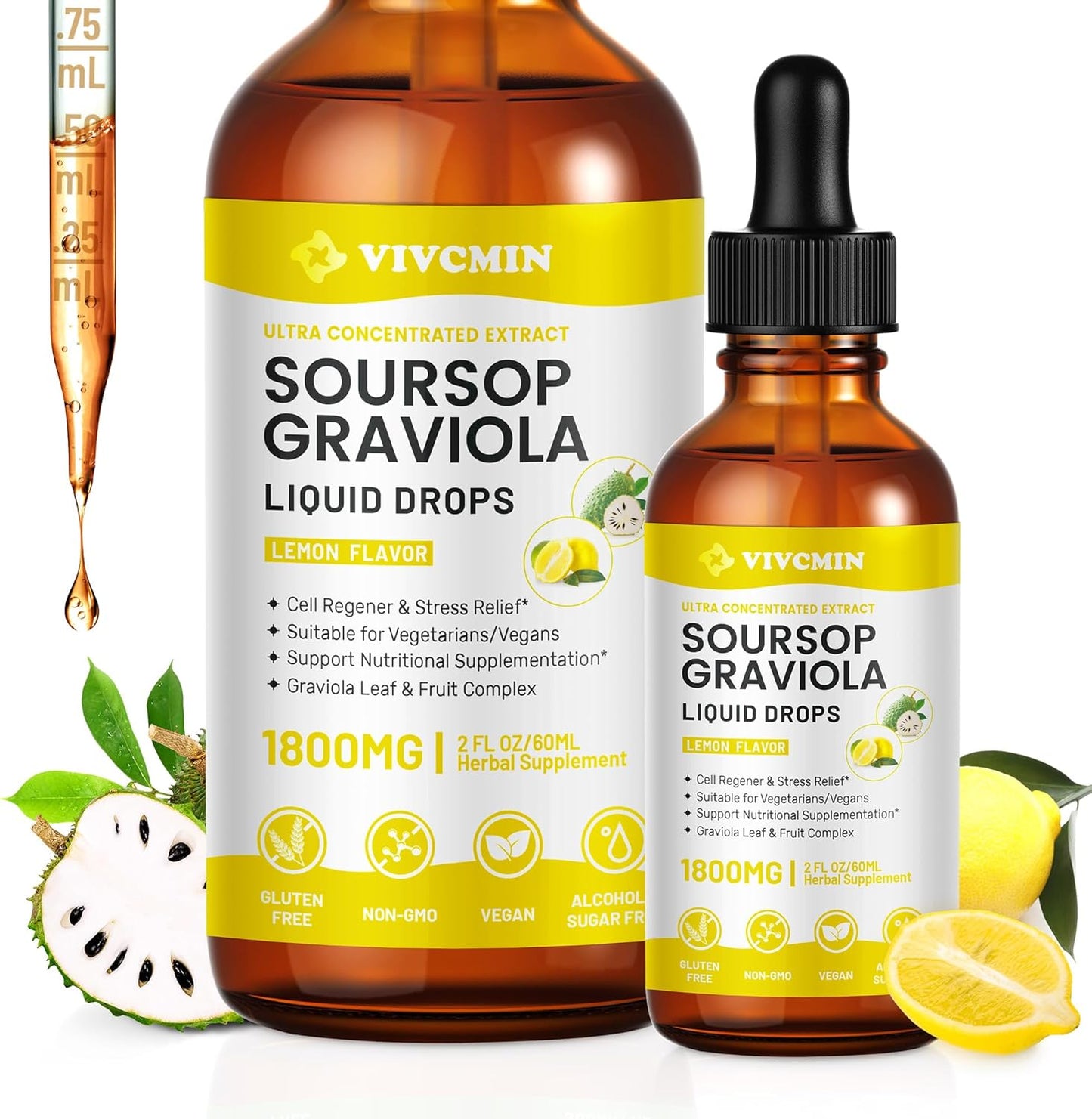 vivcmin-graviola-soursop-leaf-extract-liquid---immune-boost-relaxation-supplement-liver-support-sleep-aid---vegan-sugar-gluten-free-high-absorption-rate---lemon-flavored-2-fl-oz-1