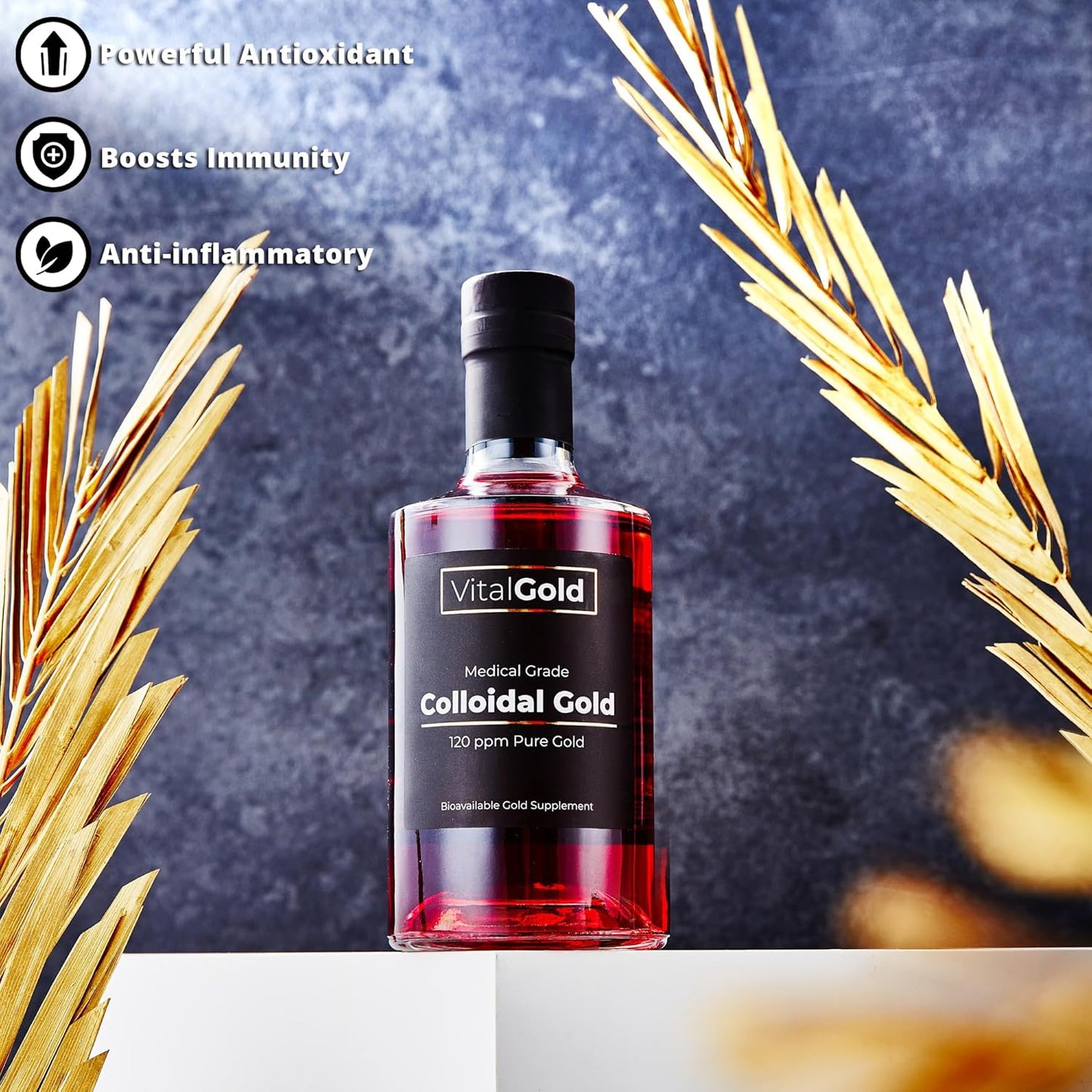 Ultra Strength Vital Gold Colloidal Gold 120 PPM Liquid Supplement - 500ml - Espot.com.au