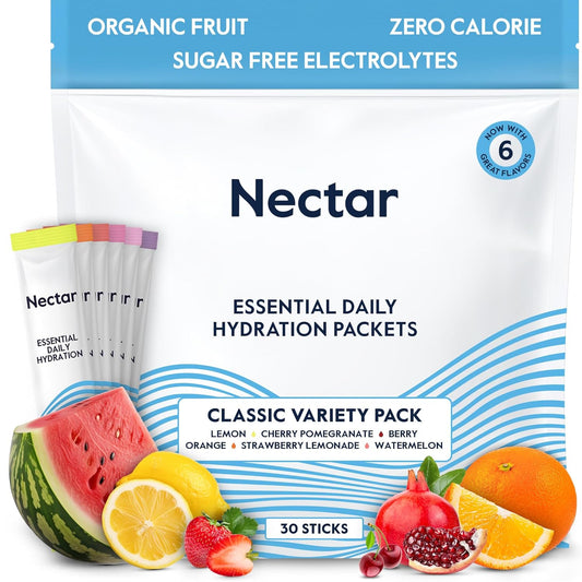 Organic Electrolyte Powder Packets - Sugar-Free Hydration Packets - Zero Calorie - Daily Fruit Liquid IV Hydrate Packets - Dehydration Relief - Rehydration - Variety 30 Pack - Espot.com.au