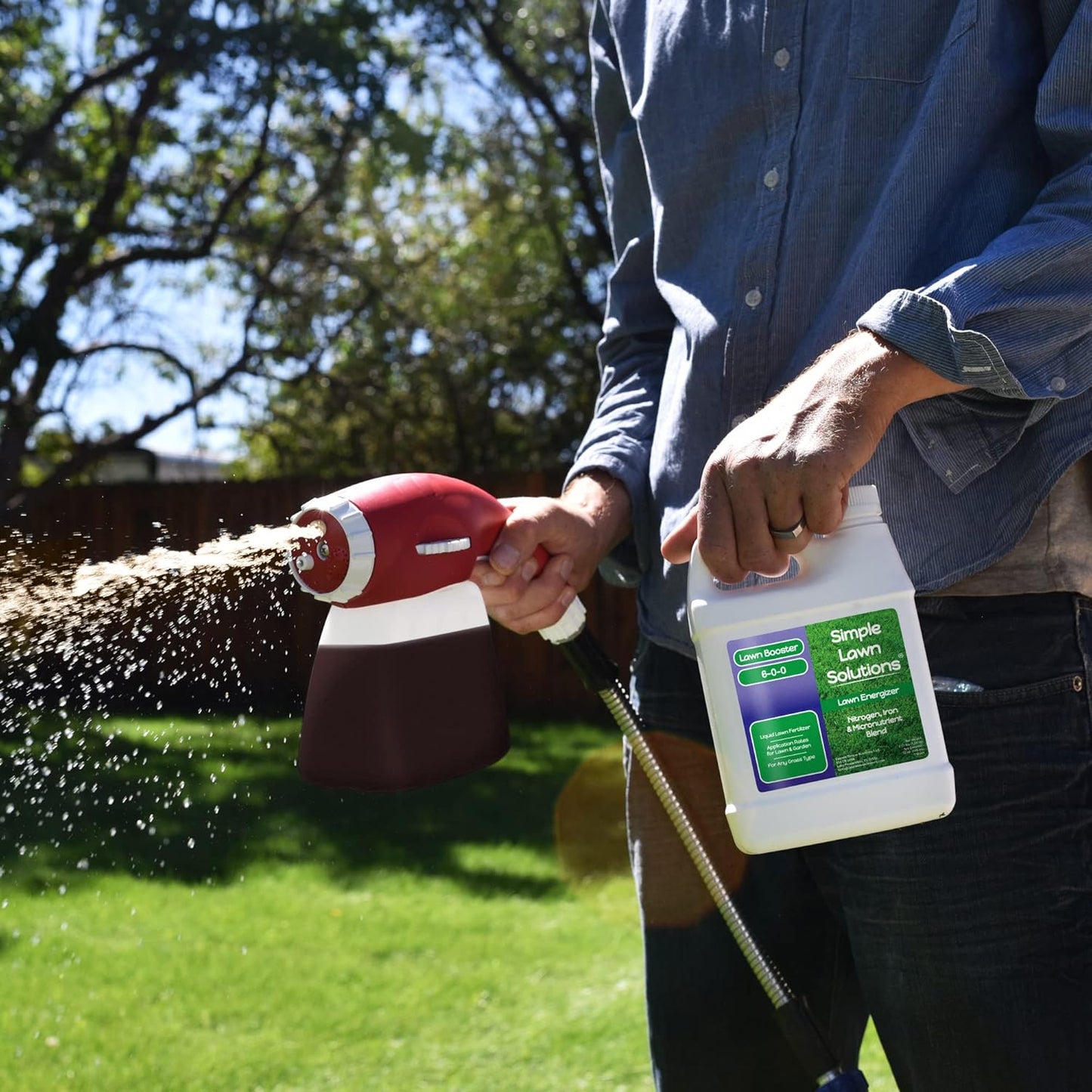 Liquid Turf Concentrated Fertilizer with Iron & Nitrogen - Commercial Grade Lawn Energizer Micronutrient Booster for All Grass Types - 1 Quart Bottle by Simple Lawn Solutions - Espot.com.au