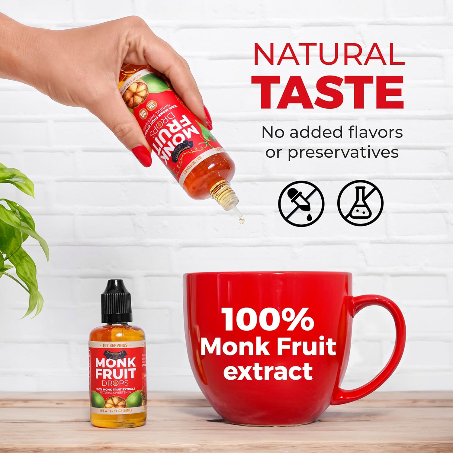 Liquid Monk Fruit Sweetener - 100% Pure Extract (6 Drops = 1 Tsp Sugar) Non-GMO, Zero Calories, No Fillers - No Erythritol - Transparency Foods (3.4oz, 333 Servings) - Espot.com.au