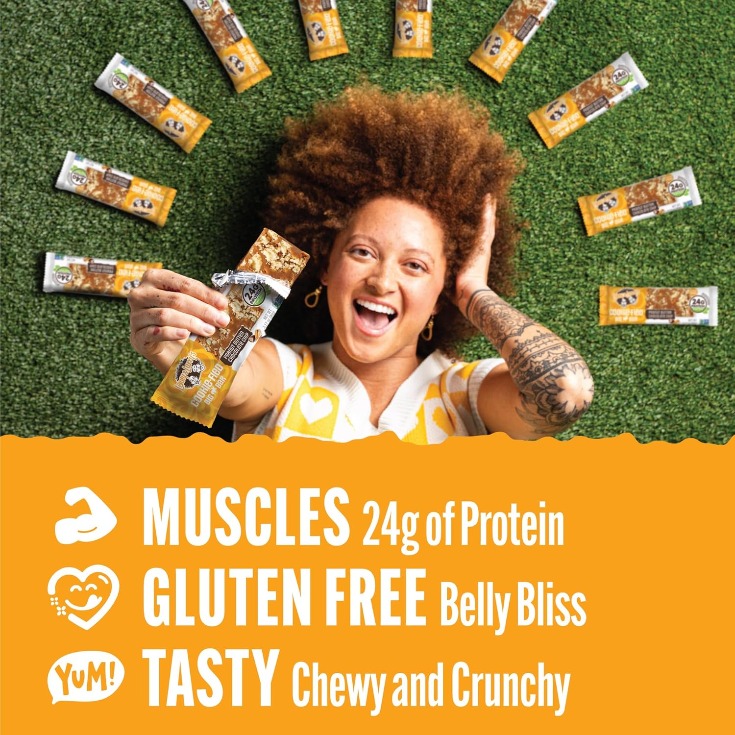 peanut-butter-chocolate-chip-vegan-protein-bars---lenny-larrys-cookie-fied-big-bar-12-pack---24g-plant-protein-10g-prebiotic-fiber-gluten-free-keto-friendly-vegan---healthy-snacks-2