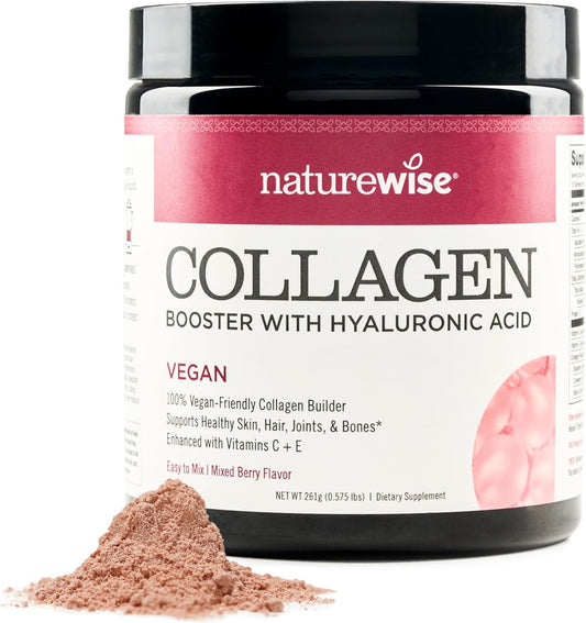 vegan-collagen-booster-powder-for-hair-skin-nails---mixed-berry-flavor-with-hyaluronic-acid-vitamin-c-e-protein---dairy-free-non-gmo---15-servings-1