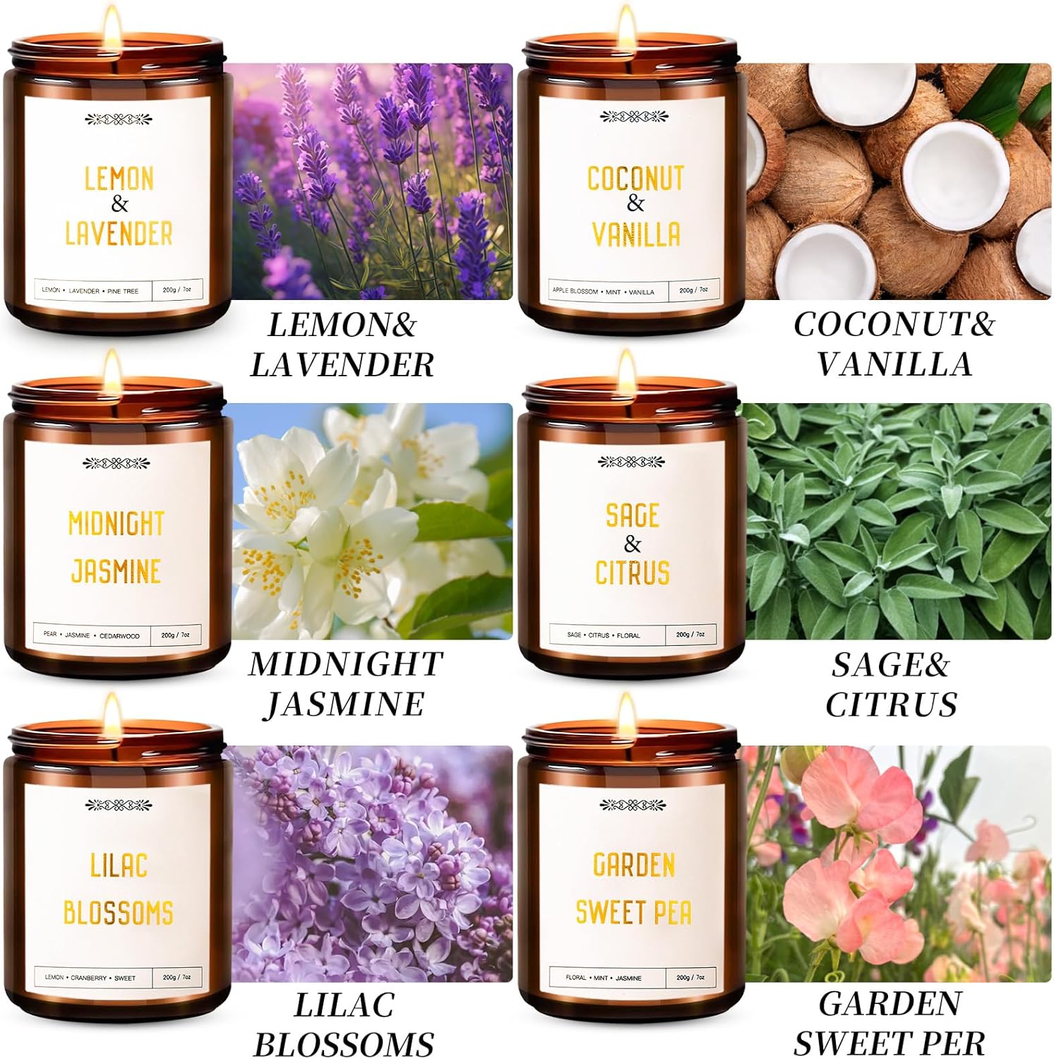 6-pack-yinuo-scented-candle-gift-set-for-women---42oz-330-hour-burn-time---natural-soy-wax-amber-jar-candles-for-birthday-valentine-anniversary-christmas---aromatherapy-home-fragrance-3