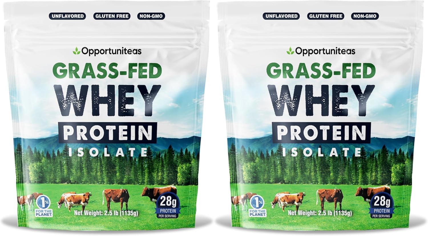 Opportuniteas Grass Fed Whey Isolate Protein Powder - Unflavored, 28g Protein, No Artificial Sweeteners, Hormone-Free, Non GMO - 5lb - Espot.com.au