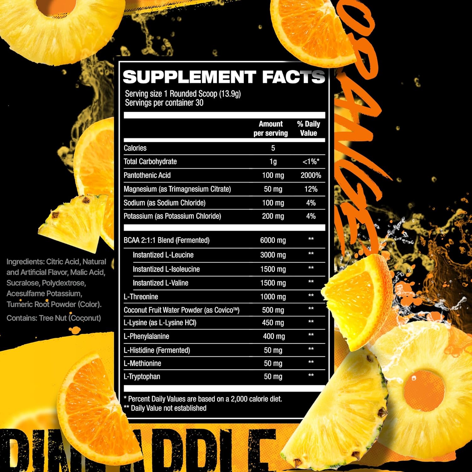 Orange Pineapple Electrolyte Hydration Drink with Essential Amino Acids and BCAAs for Muscle Recovery and Lean Muscle Growth - 30 Servings - Espot.com.au