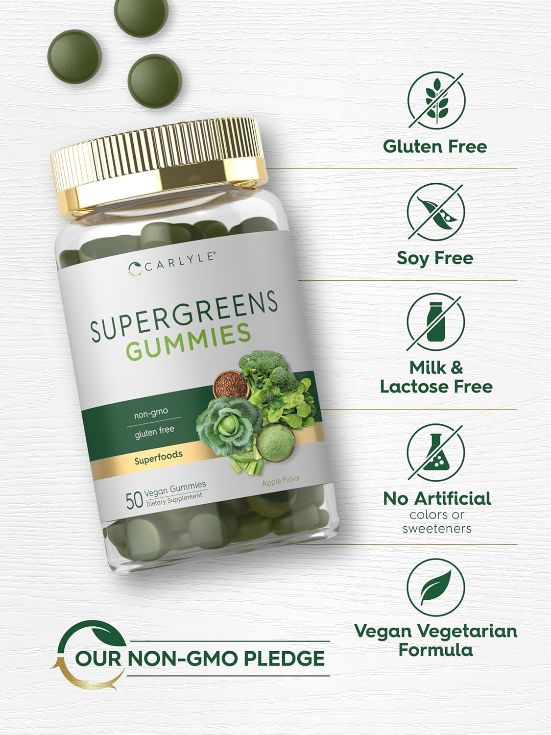 carlyle-supergreens-gummies---apple-flavor---50-count---vegan-non-gmo-gluten-free---dietary-supplement-5