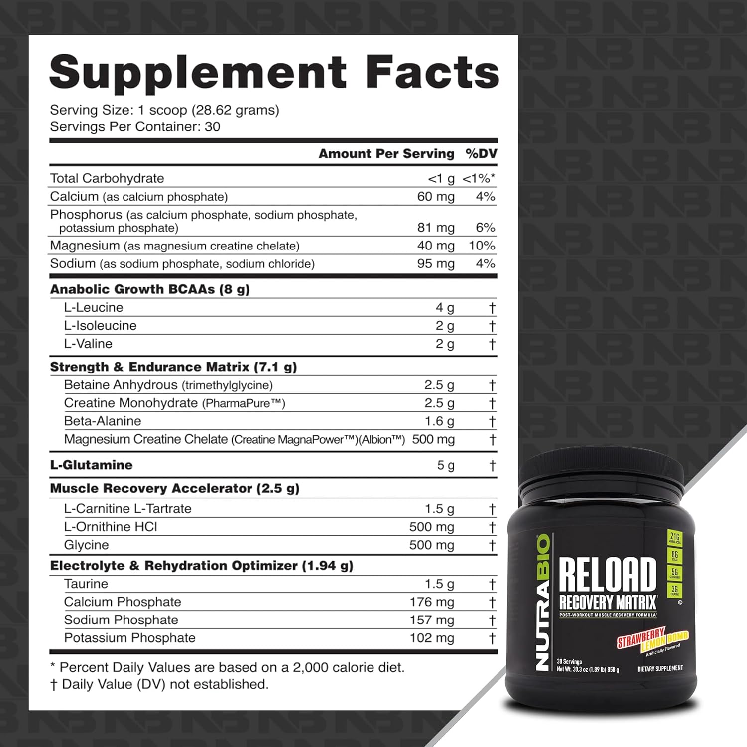 nutrabio-reload-post-workout-supplement-with-3g-creatine-8g-bcaas-and-5g-glutamine-for-powerful-muscular-recovery---strawberry-lemon-bomb-flavor---30-servings-3