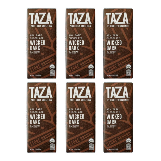 organic-taza-chocolate-amaze-bar---95-stone-ground-wicked-dark---25-oz-6-pack---vegan-friendly-1