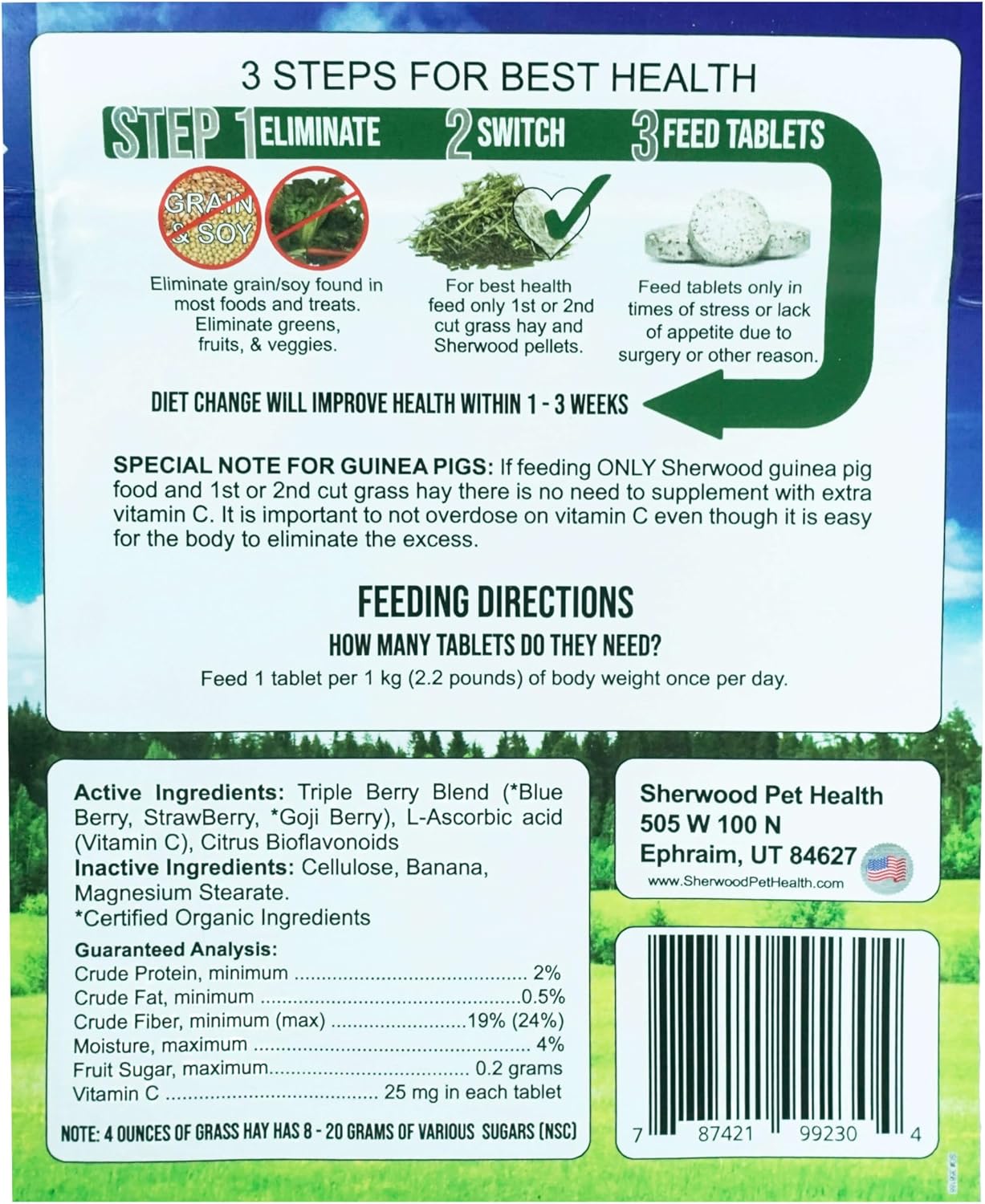 Sherwood Pet Health Tripleberry Vitamin C and Bioflavonoids Tablets - 100 Count (60g) - Espot.com.au
