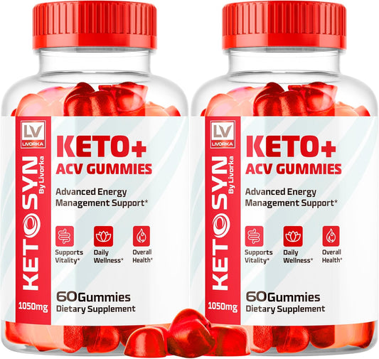 Ketosyn Keto ACV Gummies (2 Pack) 1050 MG - 120 Gummies for 2 Months - Keto Syn Gummies for Enhanced Weight Management and Digestive Health - Espot.com.au