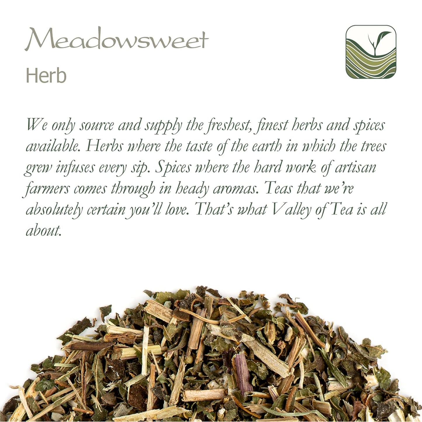 Meadowsweet Herbal Tea from the Valley of Tea - Pure Meadow Sweet Herb Blend - Espot.com.au
