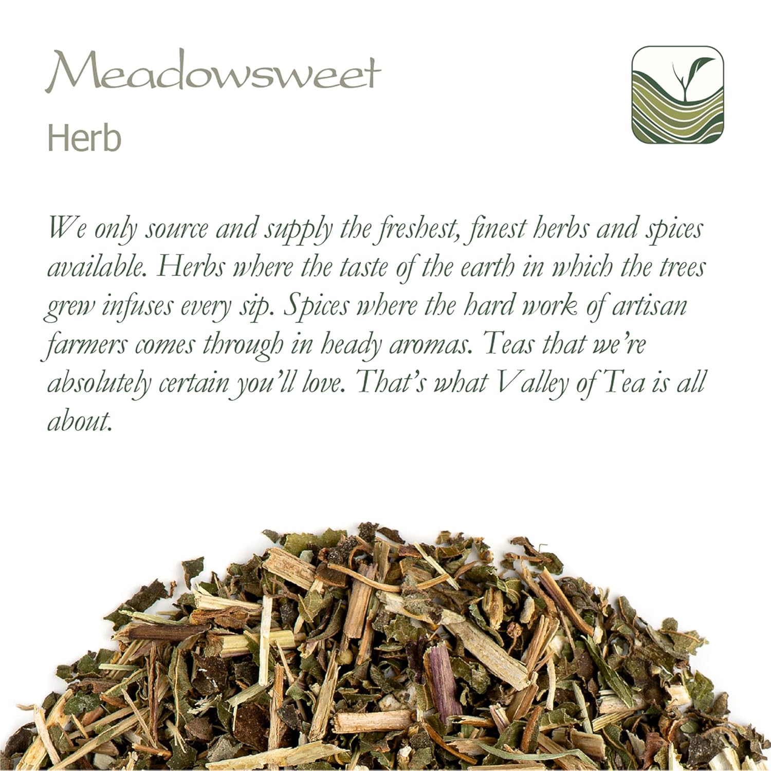 Meadowsweet Herbal Tea from the Valley of Tea - Pure Meadow Sweet Herb Blend - Espot.com.au