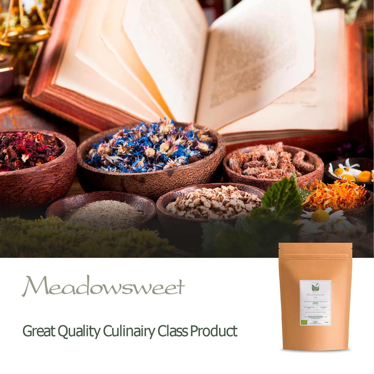 Meadowsweet Herbal Tea from the Valley of Tea - Pure Meadow Sweet Herb Blend - Espot.com.au
