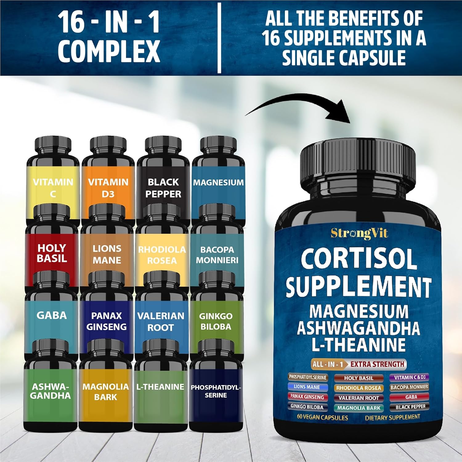 Women's Cortisol Support Supplement with Magnesium, Ashwagandha & L-Theanine - Reduce, Manage, Detox & Control Cortisol Levels for Calm, Clarity, Relaxation, and Focus - Espot.com.au