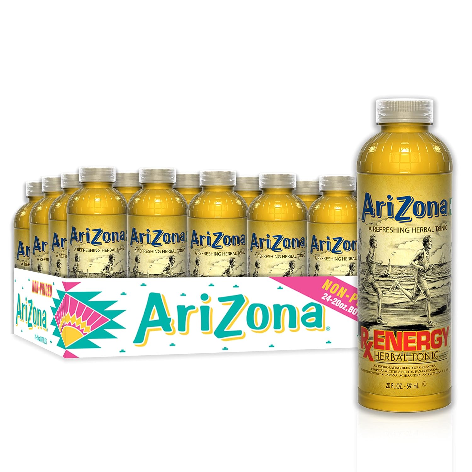 AriZona Rx Energy Drink, 20 Fl Oz (Pack of 24) - Bulk Pack for Endurance and Alertness Boost - Espot.com.au
