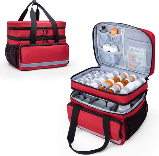 curmio-double-layers-pill-bottle-organizer-bag-with-lockable-zippers---red-travel-friendly-medication-storage-case-for-prescription-bottles-and-medical-supplies-1