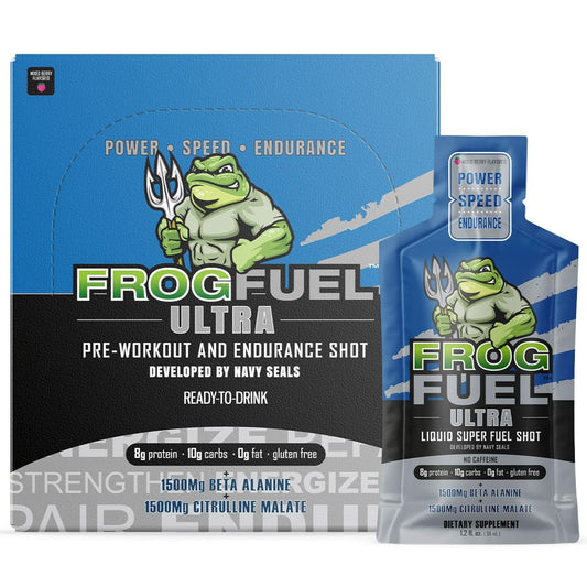Ultra Pre Workout Energy Gel Shots with Beta Alanine, Electrolytes, Protein, Collagen - Berry Flavor, 24 Pack - Espot.com.au