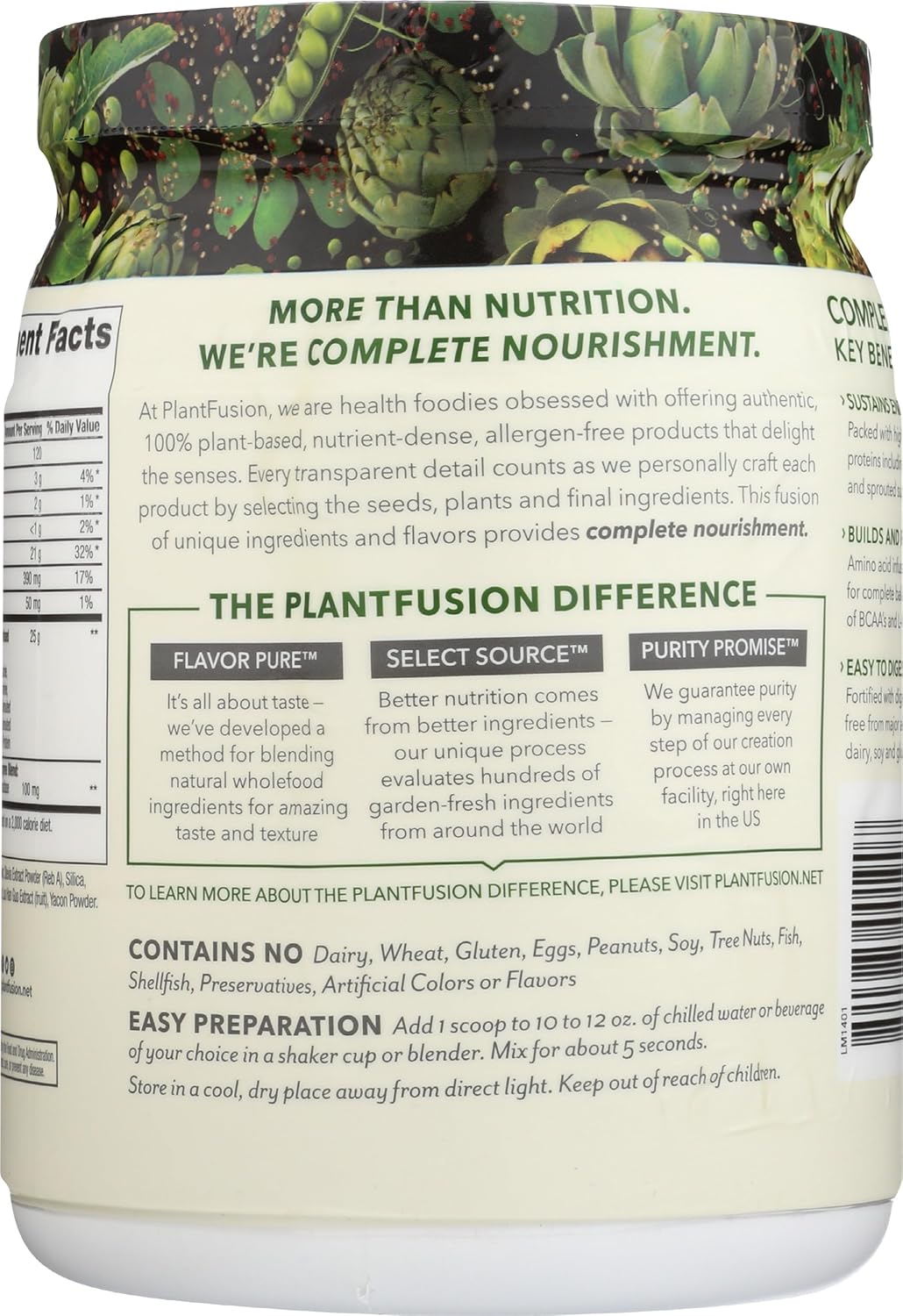 Vanilla Bean PlantFusion Vegan Protein Powder with BCAAs, Digestive Enzymes, Pea Protein - Keto, Gluten Free, Soy Free - 1 lb - Espot.com.au