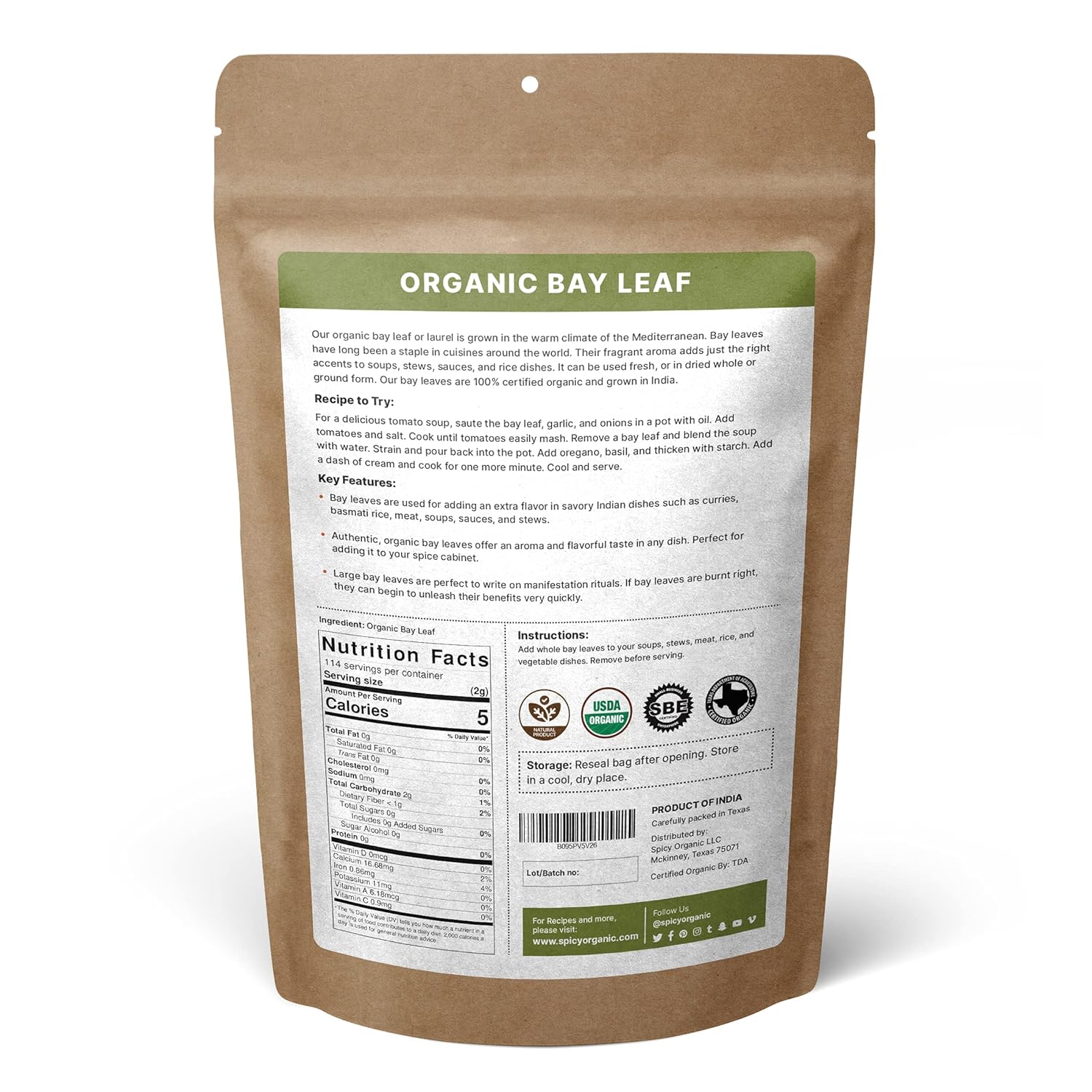 organic-indian-tej-patta-bay-leaf---non-irradiated-whole-leaves-8-oz-resealable-pack---usda-organic-non-gmo-gluten-free---114-servings-227g-2