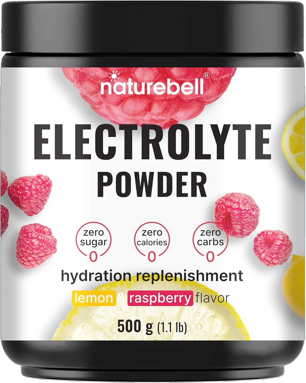 500g NatureBell Electrolytes Powder for Keto Fast Hydration - 76 Servings, Carnivore-Friendly with High Potassium, Minerals & Coconut Water - Raspberry Lemonade Flavor - Espot.com.au