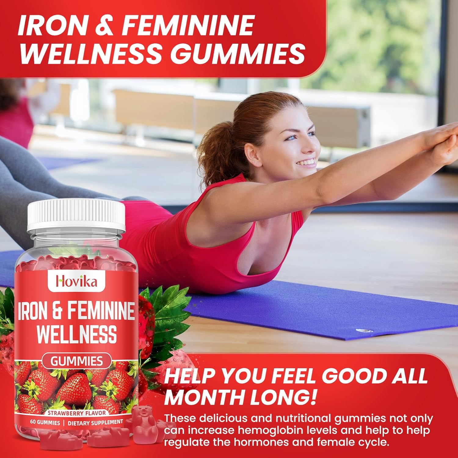 womens-iron-gummies-with-multivitamin---40mg-iron-supplement-for-anemia-zinc-selenium-iodine---natural-support-for-iron-deficiency-pms---strawberry-flavour-60-count-5