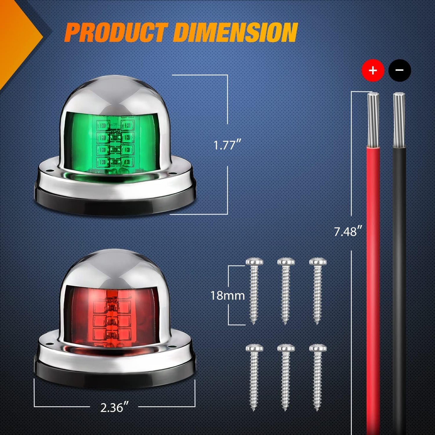 2pcs-nilight-marine-boat-navigation-lights-8led-red-green-port-starboard-signals-12v-waterproof-bow-light-for-yachts-pontoon-speedboats-sailboats-fishing-boats-2