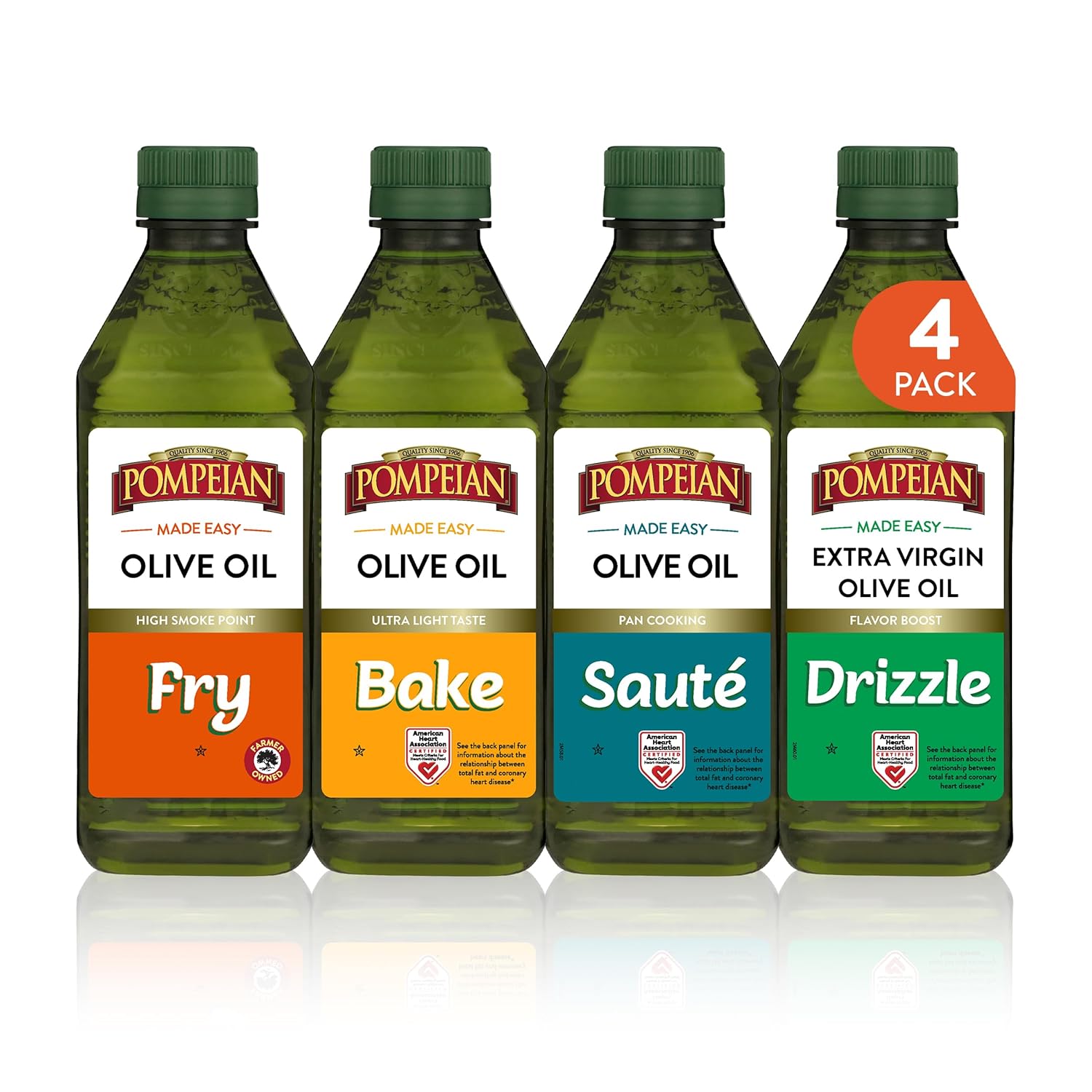 pompeian-made-easy-olive-oil-variety-pack---american-heart-association-certified-non-gmo-non-allergenic-cooking-oil-set-for-fry-bake-saute-drizzle---16-fl-oz-pack-of-4-1