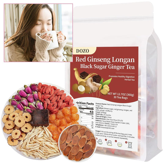 360g127oz-dozo-red-ginseng-longan-brown-sugar-ginger-tea-30-bags---premium-herbal-blend-with-health-benefits-1