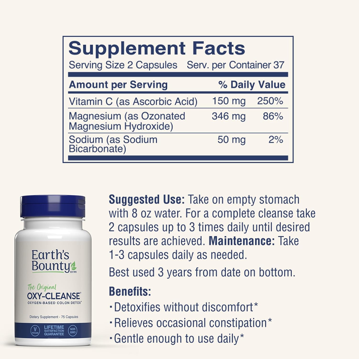 gentle-colon-cleanse-capsules-for-digestive-wellness---natural-constipation-relief-and-detox---earths-bounty-oxy-cleanse---75-capsules-2-pack-2