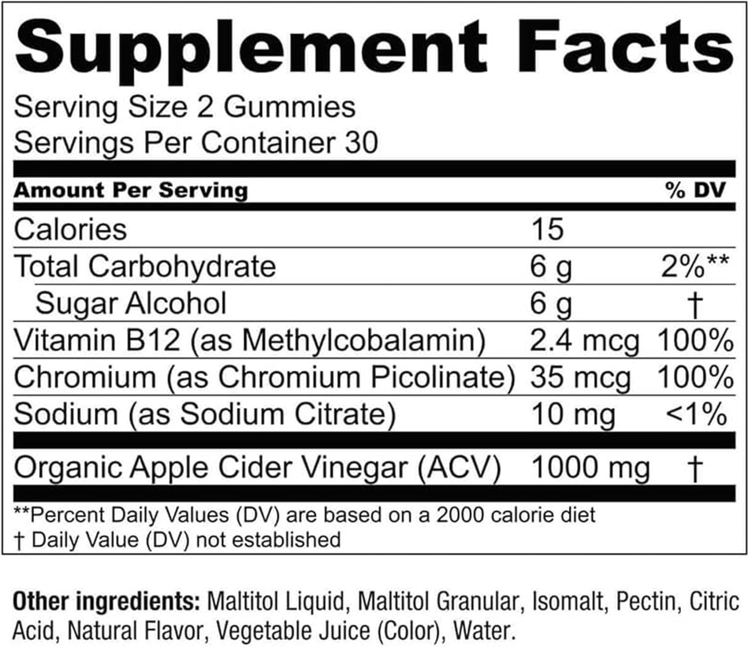 Naturally-Sourced Vegan ACV Gummies with Chromium - Zero-Sugar Apple Cider Vinegar Gummies (2-Pack, 60 Count) - Espot.com.au