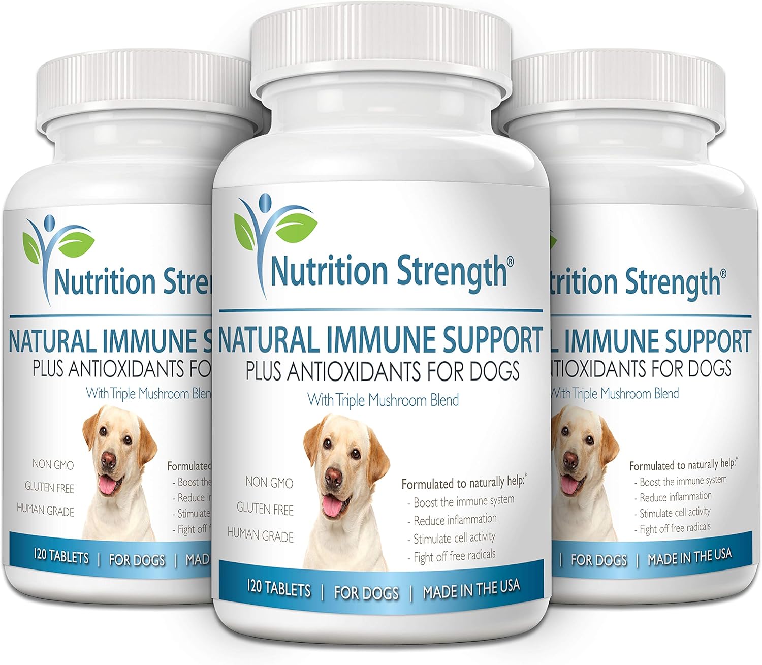Dog Immune Support with Antioxidants, Mushrooms, CoQ10 - 120 Chewable Tablets for Nutritional Strength - Espot.com.au