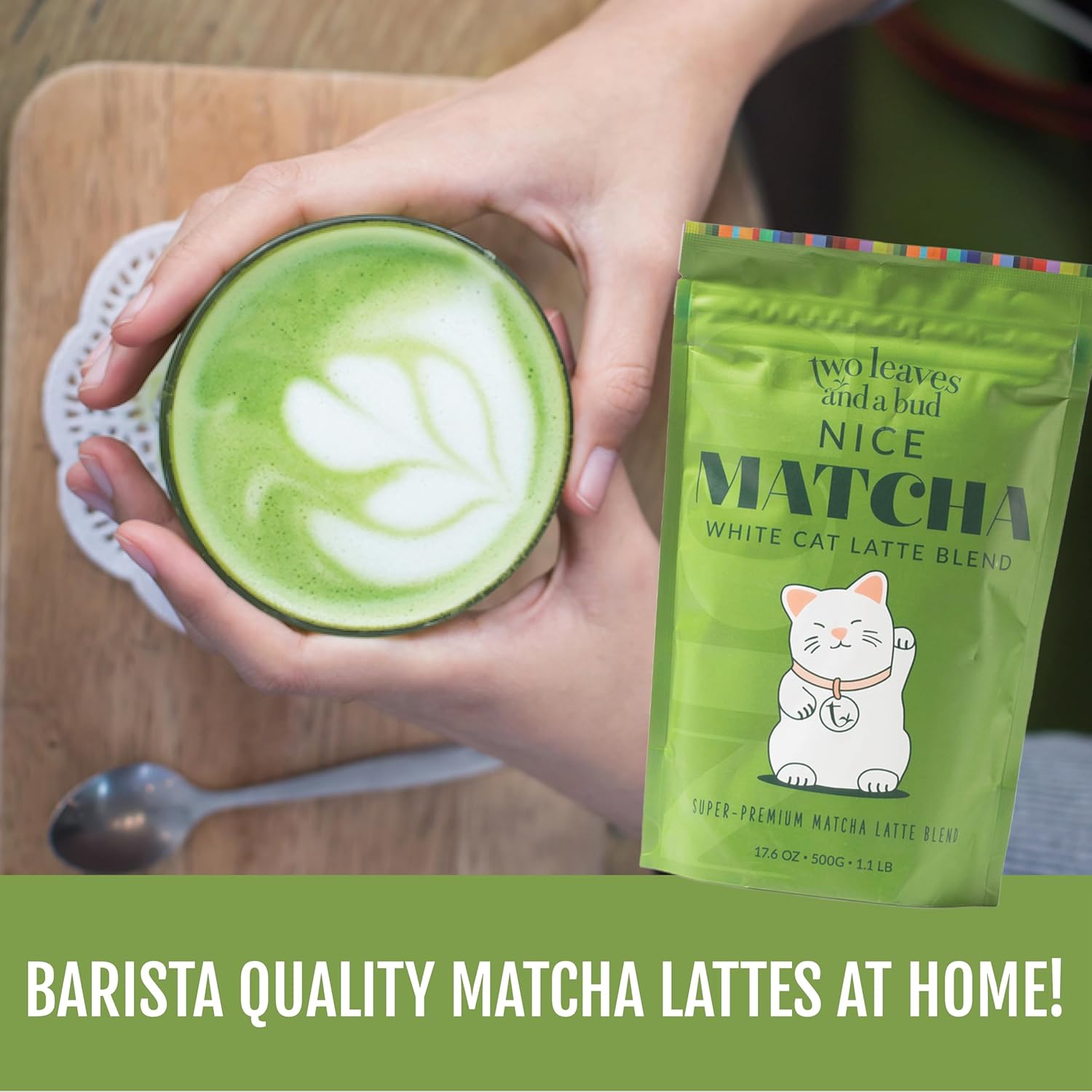 two-leaves-and-a-bud-japanese-matcha-latte-powder-blend---sweetened-green-tea-powder-for-lattes---11lb-resealable-bag-500g-5