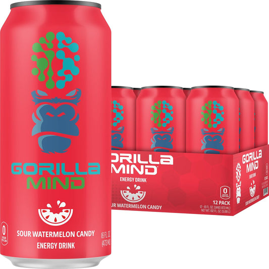 sour-watermelon-candy-gorilla-mind-energy-drink---boost-energy-and-focus-with-n-acetyl-l-tyrosine-alpha-gpc-200mg-caffeine-uridine-and-saffron---sugar-free-and-no-artificial-colors---16oz-12-pack-1