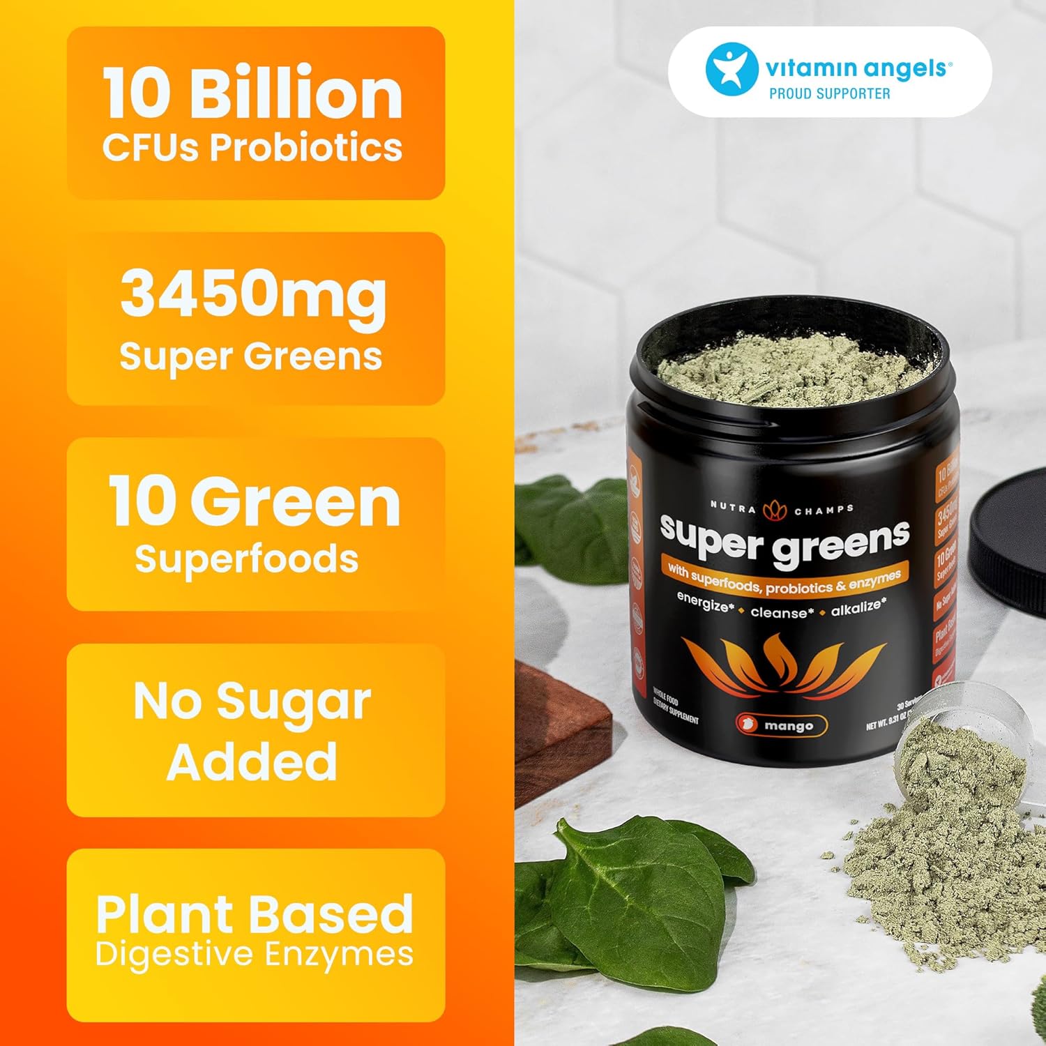 organic-super-greens-powder-with-wheat-grass-spirulina-chlorella---antioxidant-probiotic-digestive-enzyme-blend---mango-flavor---20-whole-foods---90-oz-3