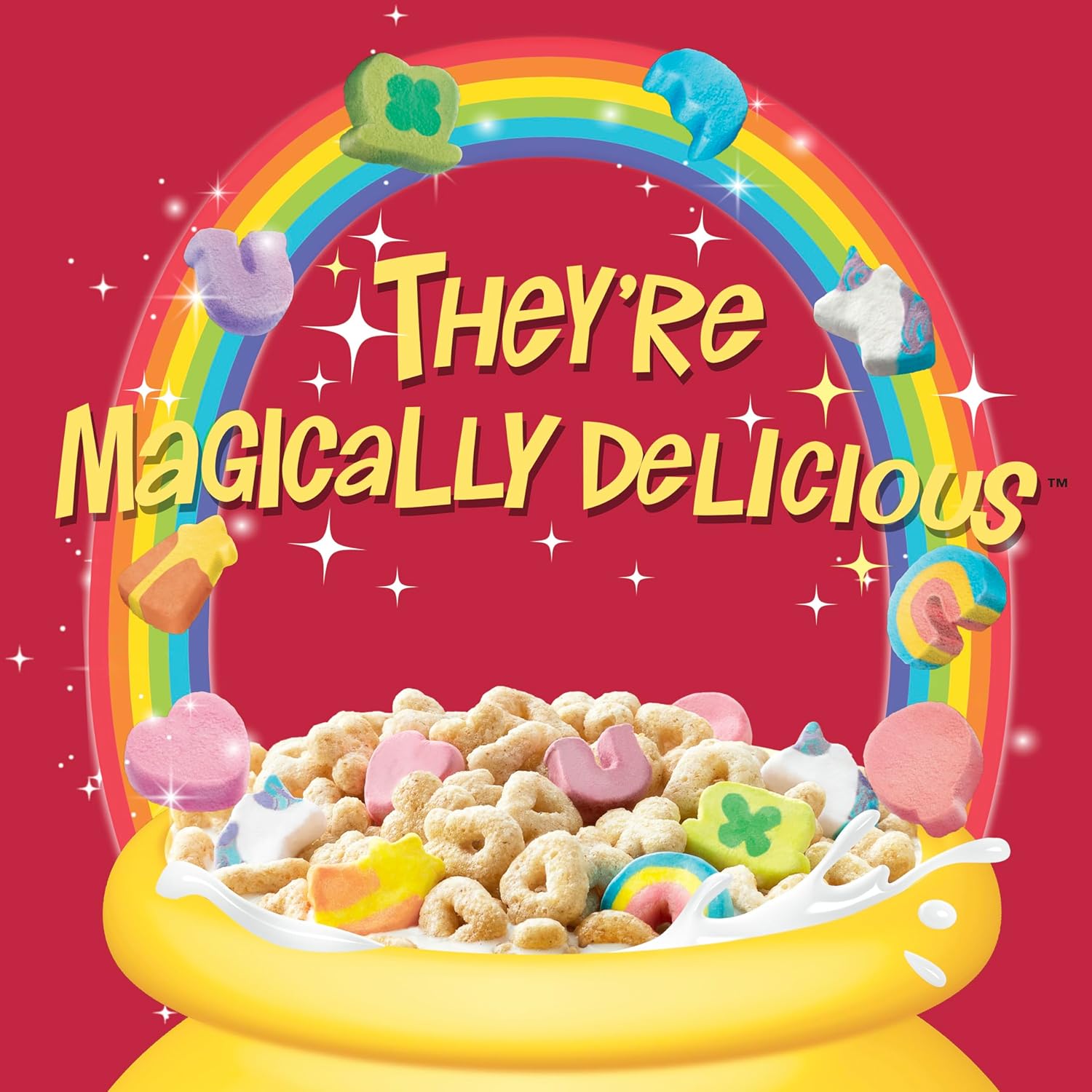 Gluten-Free Lucky Charms Cereal with Marshmallows, Giant Size 26.1 oz, Whole Grain Kids Breakfast - Espot.com.au