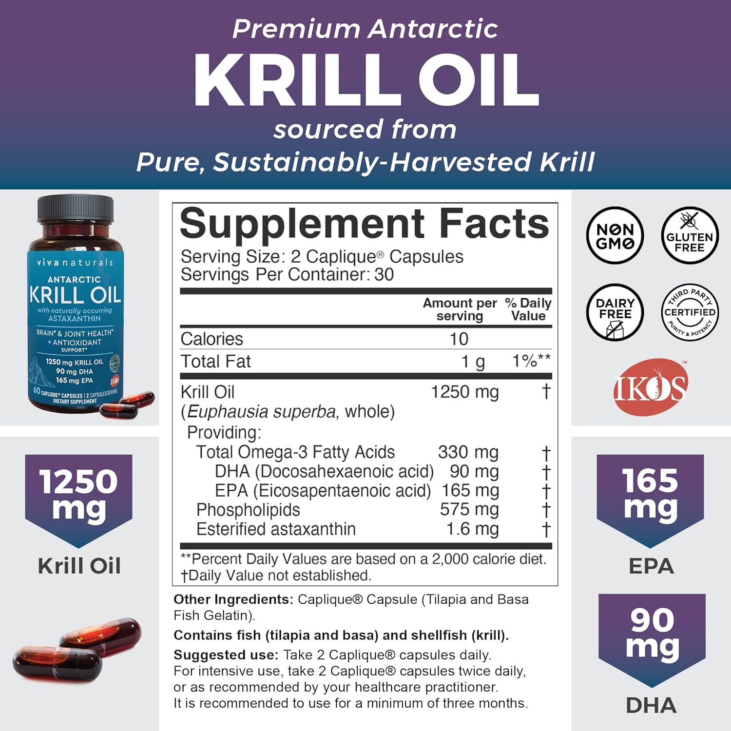 Antarctic Krill Oil and Elderberry Bundle with Vitamin C, Zinc, and Vitamin D3 - 1250mg Krill Oil for Joint Health, Elderberry for Immune Support, Omega 3 EPA and DHA - Espot.com.au