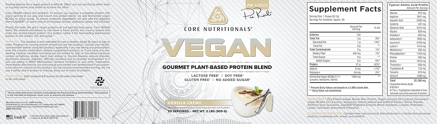 core-nutritionals-platinum-vegan-gourmet-plant-based-protein-blend---vanilla-creme-flavor-21g-pea-protein-dairy-soy-gluten-free-2