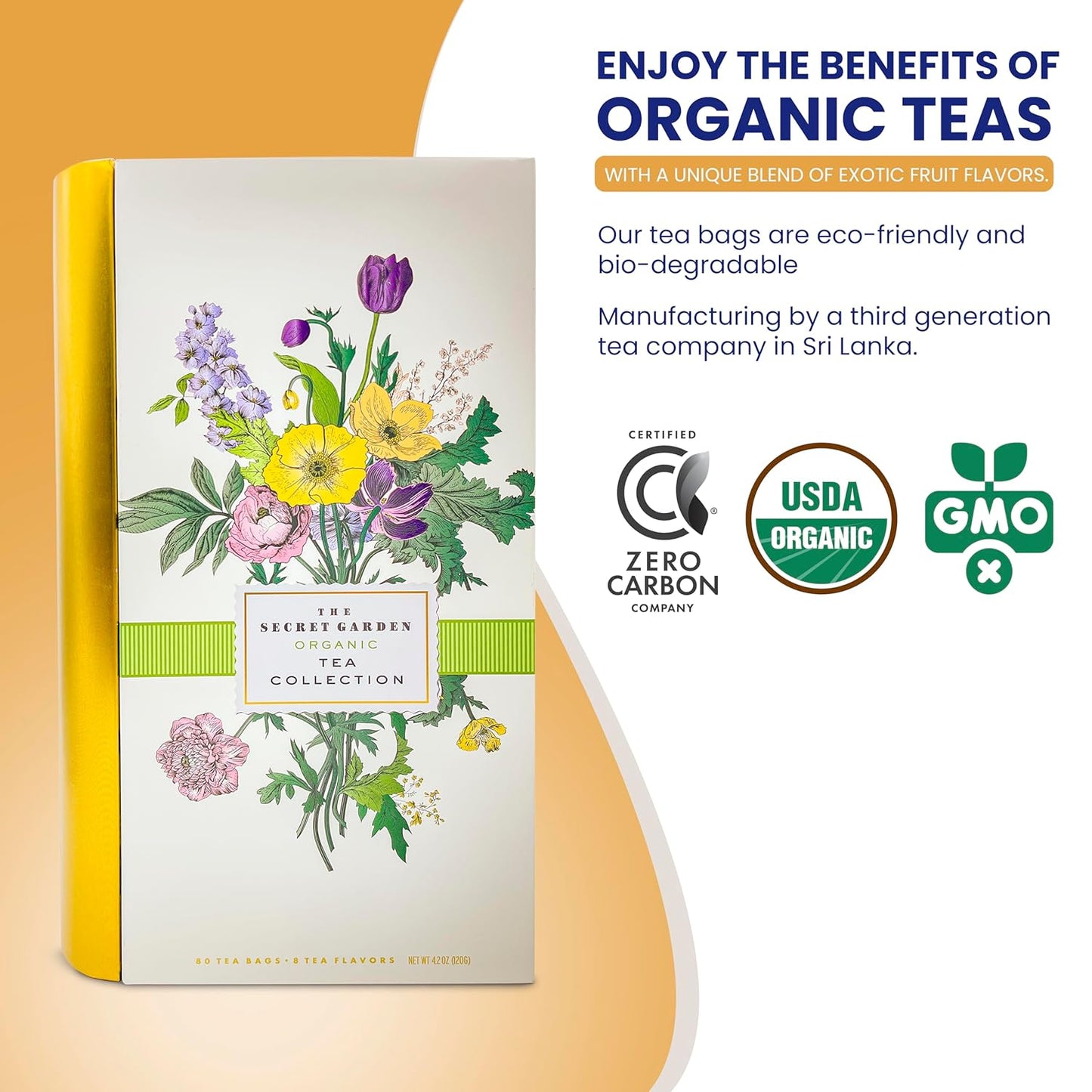 exotic-fruit-and-herbal-tea-bag-sampler-gift-set---80-pack-in-designer-tin-book---assorted-variety-of-premium-organic-black-and-green-teas---individually-wrapped---8-flavors-2