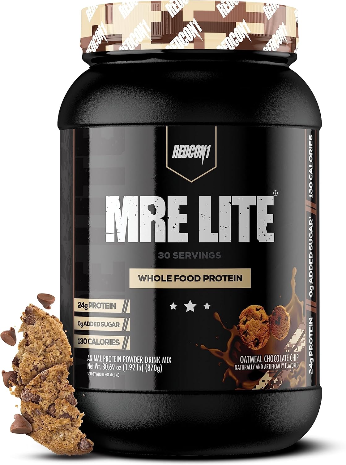redcon1-mre-lite-oatmeal-chocolate-chip-protein-powder---low-carb-meal-replacement-with-animal-protein-blend---mct-oils-for-digestion-30-servings-1