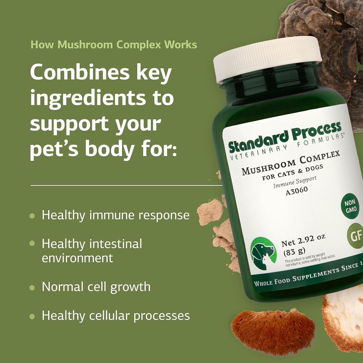 standard-process-mushroom-complex-for-dogs-cats-with-bovine-colostrum---immune-support-powder---lions-mane-extract-for-pet-health---292-oz-4