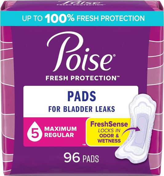 96-count-poise-incontinence-pads-for-women-maximum-absorbency-regular-length---ideal-for-postpartum-care---packaging-may-vary-1